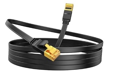 Ugreen Cat7 10Gbps cáp mạng dẹp Ethernet Lan rj45 màu đen lõi đồng đầu mạ vàng 24k NW295 20025215