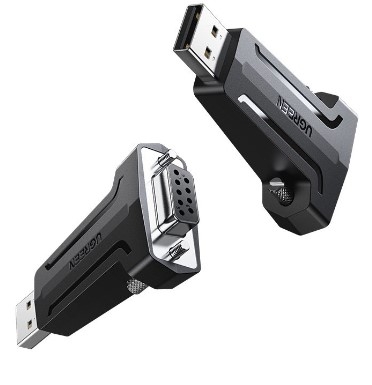 Ugreen 80111 màu đen đầu chuyển usb ra cổng com 9 pin Db9 Rs232 chân cái CM326 20080111