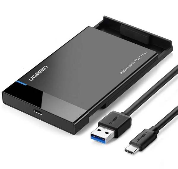 Hộp đựng ổ cứng 2,5inch SATA USB type-C Hỗ trợ 6TB Chính hãng Ugreen 50743 cao cấp