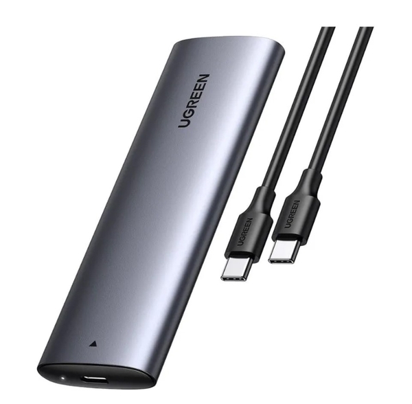 Ugreen 10902 0.5M m.2 nvme usb type c 10gbps hộp ổ cứng ssd màu xám kèm cáp 2 đầu C 3.1 Gen 1 CM400 20010902