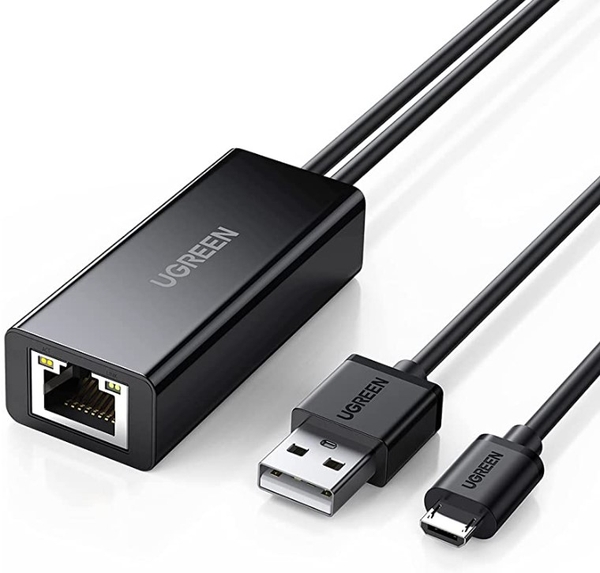 Bộ chuyển đổi USB sang LAN UGREEN 30985 – Tích hợp cổng micro – Tốc độ truyền 100Mbps