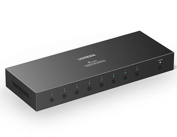 Bộ gộp HDMI 2.0 KVM 8 vào 1 ra Ugreen 80963 CM546 hỗ trợ 4K60hz, Hotkey + Kèm dây USB + HDMI