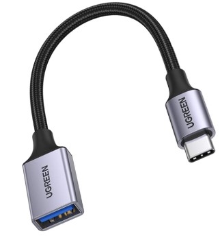 Ugreen 70889 10cm bộ chuyển USB type C ra USB 3.0 OTG màu xám US378 20070889