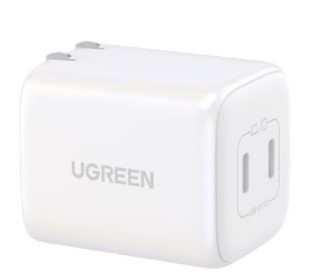 Ugreen 15331 45W Bộ sạc nhanh Nexode GaN 2 cổng USB Type-C PD3.0 Màu Trắng chuẩn cắm US
