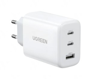 Ugreen 15333 65W Bộ sạc nhanh Nexode GaN 2 cổng USB Type-C + USB-A Màu Trắng chuẩn