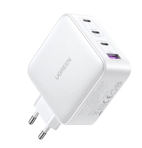 Ugreen 15337 100W 3c1a GaN Nexode chuẩn cắm EU chân tròn Màu Trắng