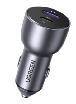Ugreen 60980 36W sạc xe PD QC3.0 cổng USB A và Type C màu bạc