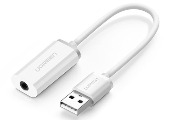 Card sound USB 2.0 to 3.5mm Mic & Loa chính hãng Ugreen 30712