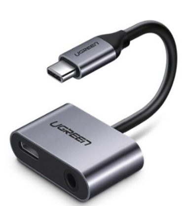 Cáp chuyển đổi USB type-C to 3,5mm hỗ trợ cổng sạc USB-C chính hãng Ugreen 50596 cao cấp