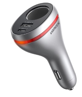 Ugreen 60712 84W sạc xe PD QC3.0 cổng USB A và Type C màu bạc