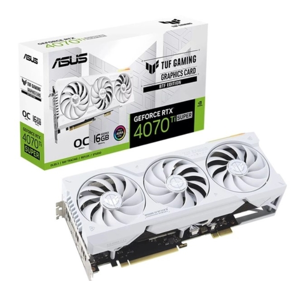 VGA Asus TUF Gaming GeForce RTX 4070 Ti SUPER BTF White OC Edition 16GB GDDR6X TUF-RTX4070TIS-O16G-BTF-WHITE