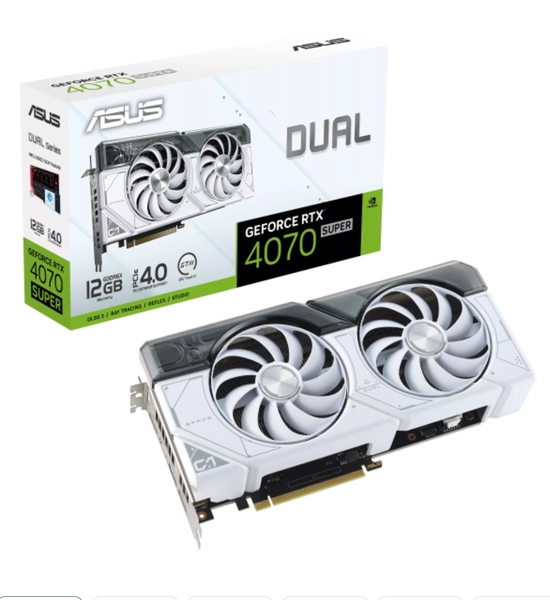 CARD Màn Hình VGA ASUS DUAL-RTX4070S-12G-WHITE Chính Hãng