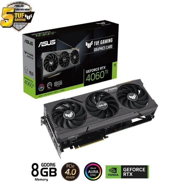 Card màn hình ASUS TUF Gaming GeForce RTX 4060 Ti 8GB (TUF-RTX4060TI-8G-GAMING)