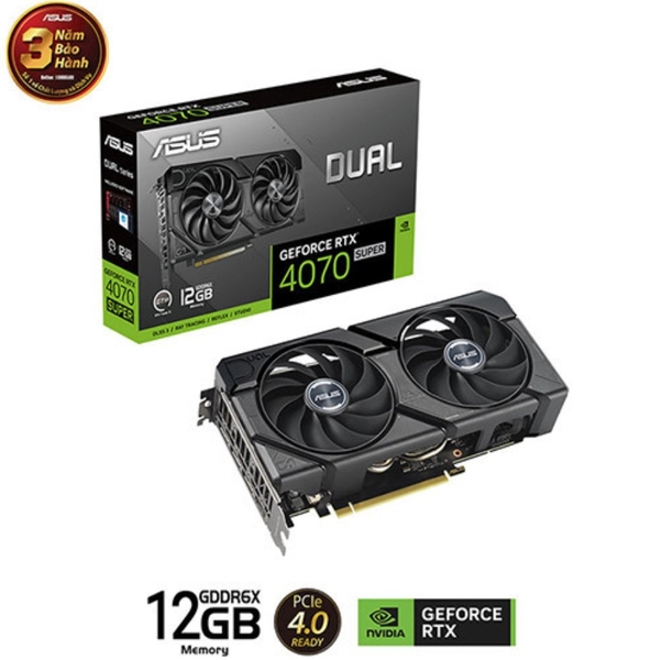 VGA ASUS Dual GeForce RTX 4070 SUPER EVO 12GB GDDR6X (DUAL-RTX4070S-12G-EVO)