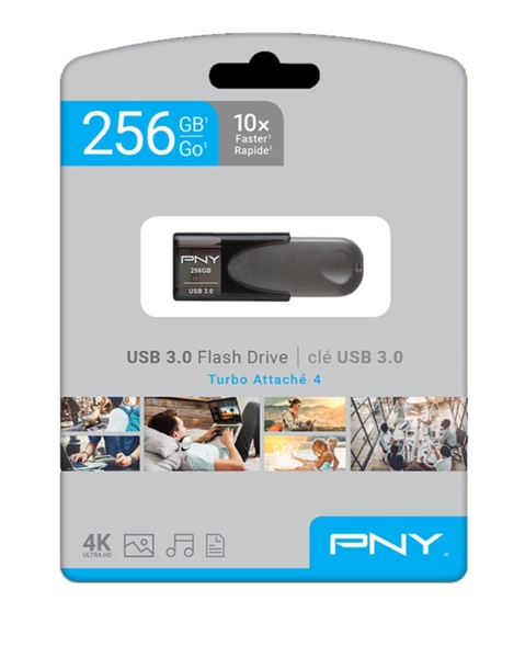 USB PNY Turbo Attaché 4 256GB USB 3.2 Màu Đen (P-FD256TBAT4A-GE)