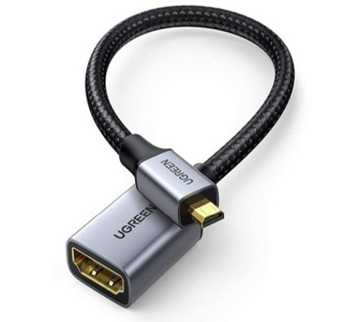 Cáp chuyển đổi Micro HDMI to HDMI 2.0 bện dù 4K 3D 1080P Ugreen 10553 cao cấp