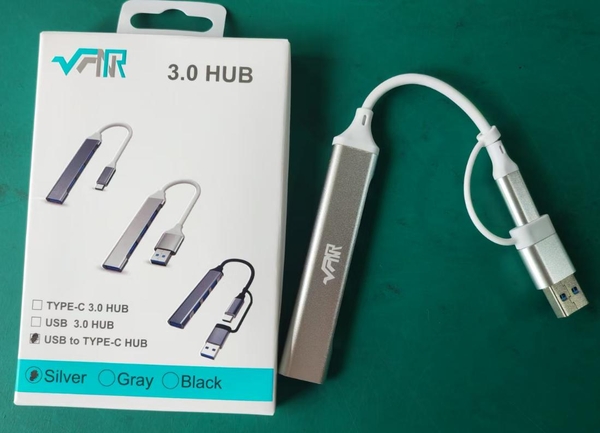 Bộ Chia Cổng USB & TYPE-C (4 trong 1, màu Bạc) VFR