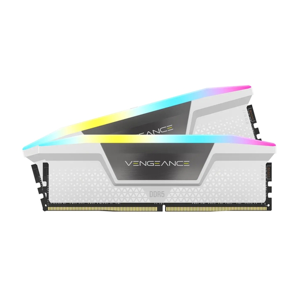 Bộ nhớ trong Corsair DDR5, 5200MHz 32GB 2x16GB DIMM, VENGEANCE RGB DDR5 White Heatspreader, RGB LED