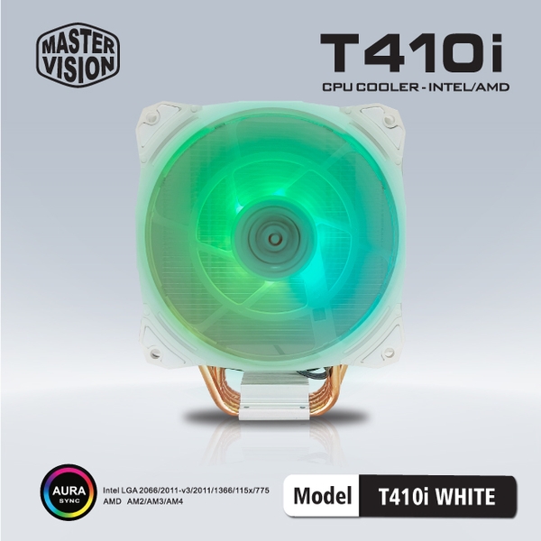 Quạt tản nhiệt CPU Masster Vision T410i - Led RGB - Trắng
