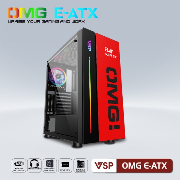 Case OMG E-ATX (Đỏ Đen) không Fan