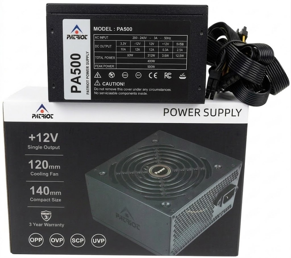 Nguồn máy tính Patriot PA500 (400W, 200-240V)