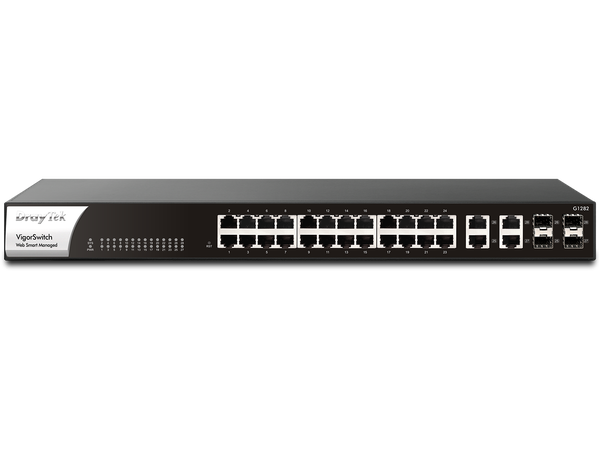 Thiết bị mạng DrayTek VigorSwitch G1282 (24 port LAN Gigabit +4 SFP port gigabit)