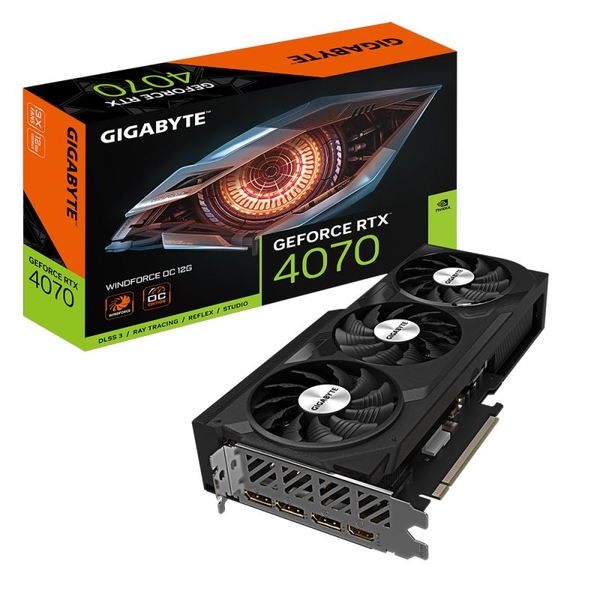 VGA GIGABYTE RTX 4070 WINDFORCE OC 12GB GDDR6X N4070WF3OC-12GD