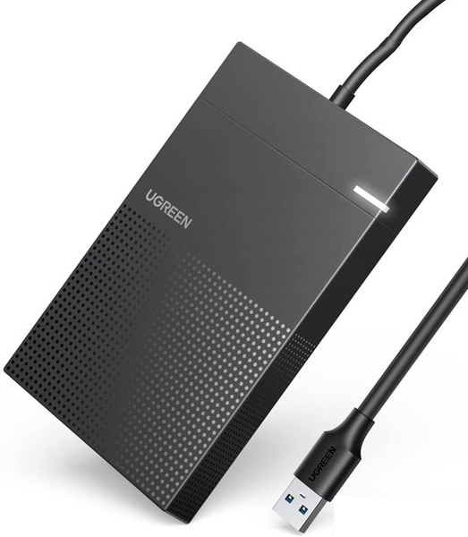 Ugreen 30719 50CM 6TB Màu Đen Hộp đựng ổ cứng 2,5 inch SATA3 USB 3.0 tốc độ truyền 5Gbs Cáp liền CM471