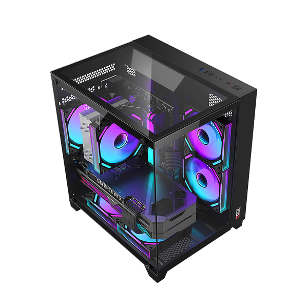 CASE MAGIC O11 ULTRA BLACK (M-ATX) sẵn 3 Fan