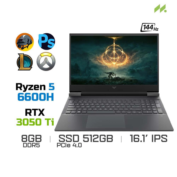 Máy tính xách tay HP Gaming Victus 16-d1193TX 7C138PA (Core i5 12500H/ 8GB/ 512GB SSD/ Nvidia GeForce RTX 3050 4Gb GDDR6/ 16.1inch FHD/ Windows 11 Home/ Black)
