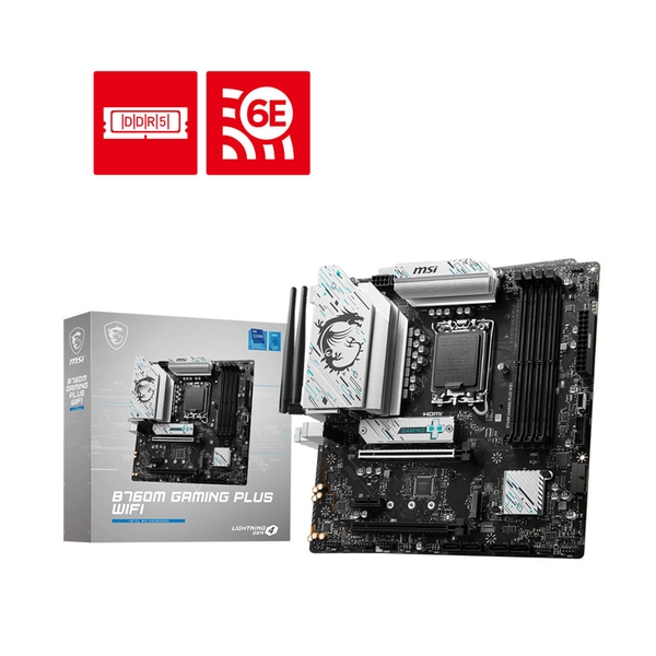 Mainboard MSI B760M GAMING PLUS WIFI (Intel B760, LGA1700, 4 x DDR5 192GB, mATX)