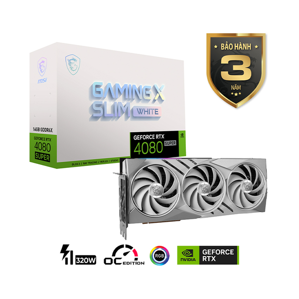 MSI GeForce RTX™ 4080 SUPER 16G GAMING X SLIM WHITE – 16GB GDDR6X