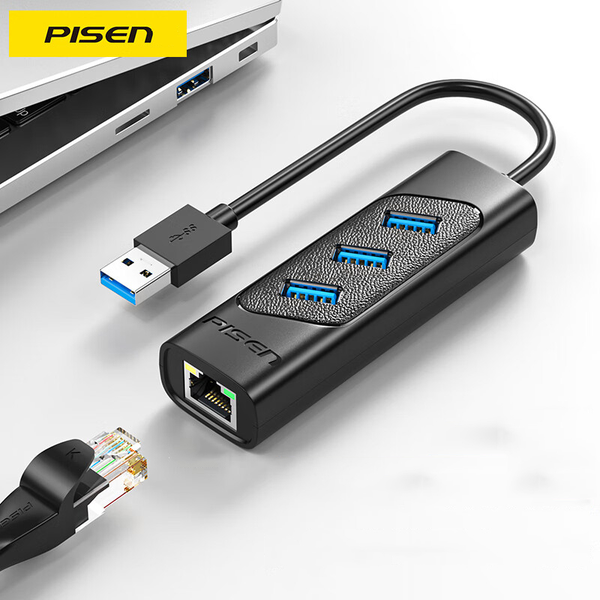 Hub  chuyển đổi USB3.0 4 trong 1, Từ USB3.0 sang 3 cổng USB + LAN (NJ-TC29)