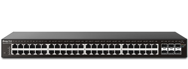 VigorSwitch P2540XS - 48 Port Gigabit PoE L2+ Managed Switch with 6 slot SFP+ 10 Gigabit uplink port