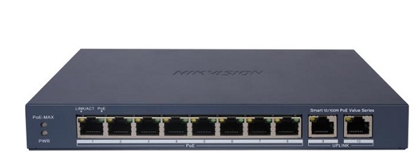 Bộ chuyển mạch PoE thông minh Fast Ethernet 8 cổng HIKVISION DS-3E1310P-EI/M