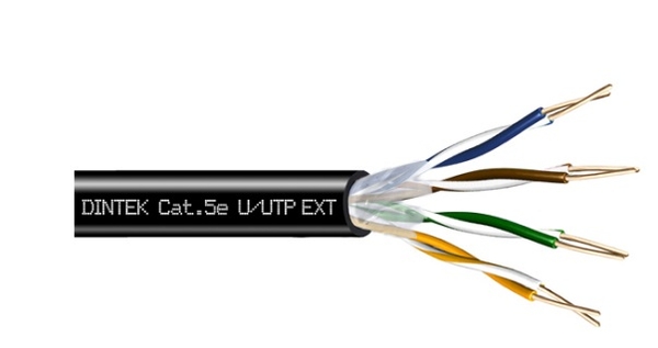 Cáp mạng ngoài trời có gel Dintek CAT.5e vỏ PE, có gel (chống ẩm) (1101-03024)