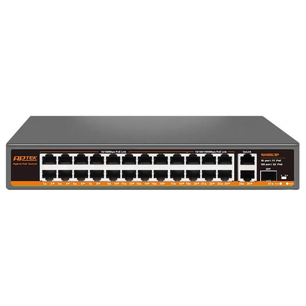 Switch PoE Hybrid APTEK SH1863P 24 Port 400W