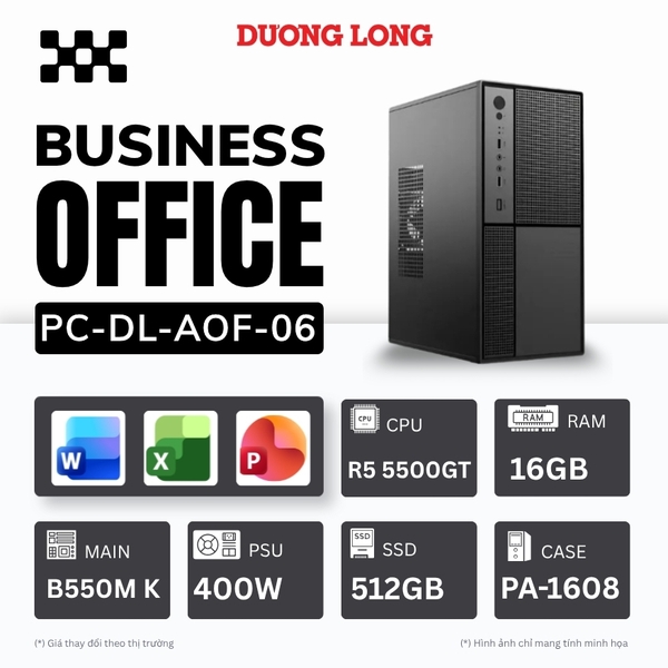 PC Văn Phòng AOF-06 (AMD Ryzen 5, 16GB, 500GB, 400W)