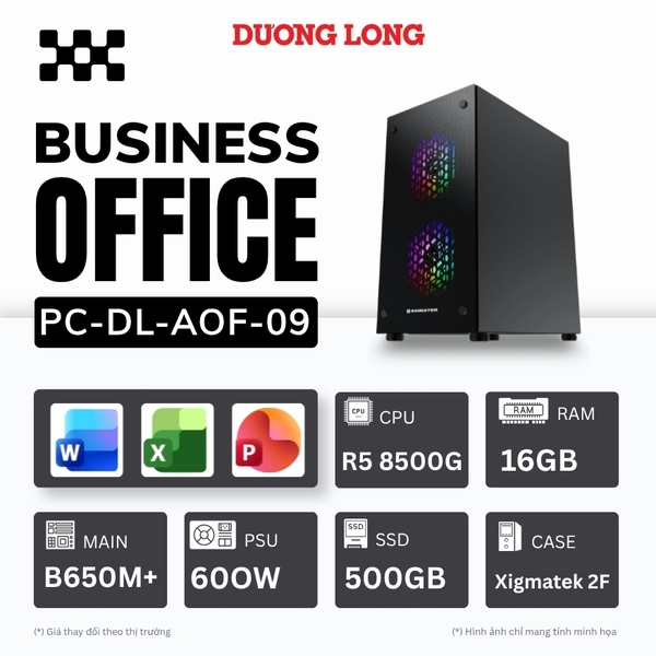 PC Văn Phòng AOF-09 (AMD Ryzen 5, 16GB, 500GB, 600W)