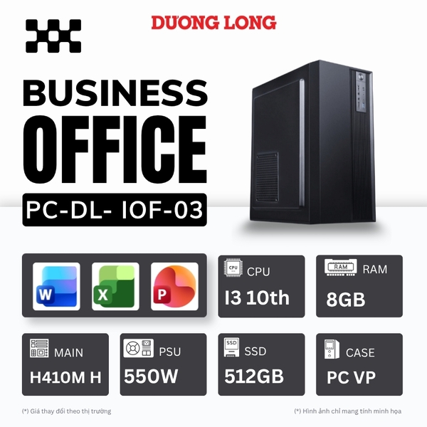 PC Văn Phòng IOF-03 (Intel Core i3-10th, 8GB, 512GB, 550W)