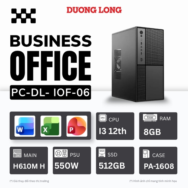 PC Văn Phòng IOF-06 (Intel Core i3-12th, 8GB, 500GB, 550W)
