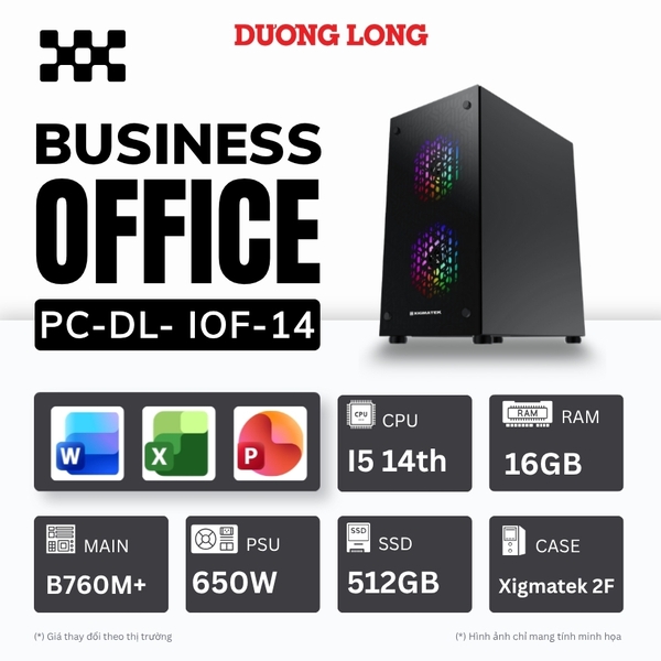 PC Văn Phòng IOF-14 (Intel Core i5-14th, 16GB, 500GB, 650W)