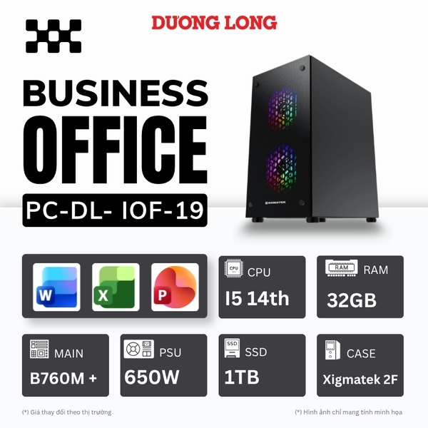 PC Văn Phòng IOF-19 (Intel Core i5-14th, 32GB, 1TB, 650W)