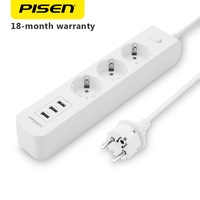 Ổ cắm điện Pisen 303-EP(3USB, 3AC) - ổ căm thông minh, đa năng