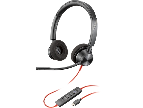 Tai nghe có dây Poly Blackwire 3320 Stereo Microsoft Teams USB-C 8X220AA (Mic khử ồn, kèm adapter USB-C/A)