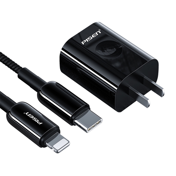 Bộ sạc 18W - PISEN QUICK PD 18W (Lightning & Type-C 3A ZINC Alloy)