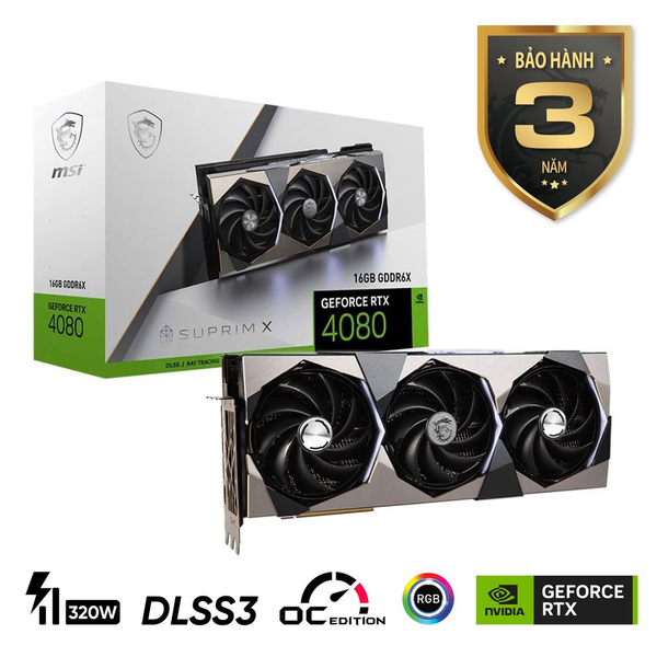 Card màn hình MSI GeForce RTX 4080 SUPRIM X 16GB