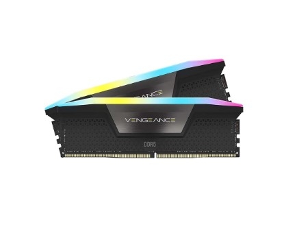 Bộ nhớ trong Corsair DDR5, 5600MHz 32GB 2x16GB DIMM, VENGEANCE RGB DDR5 Black Heatspreader, RGB LED, 1.25V