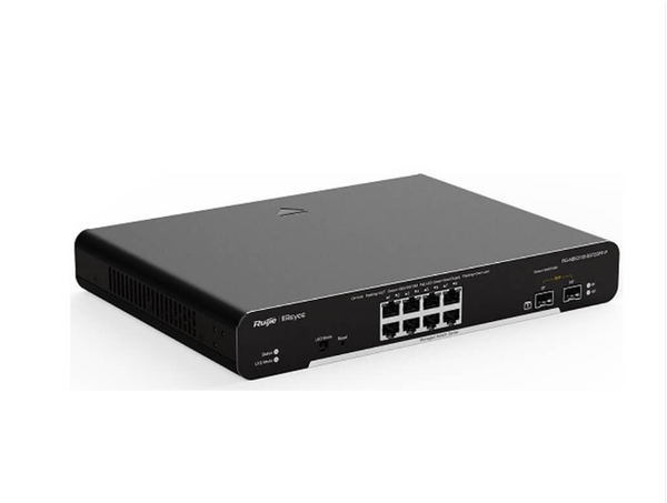 8-Port Gigabit L2 Managed POE Switch, 8 Gigabit RJ45 POE/POE+ Ports, 2 SFP Slots,125W PoE Power budget, Desktop Steel Case