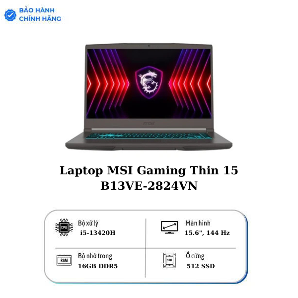 Laptop MSI Gaming Thin 15 B13VE-2824VN i5-13420H/16GB/512GB/15.6